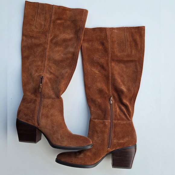 Naturalizer Women's Fae Knee High Boot Saddle Tan Suede Wide Calf Size 8.5 - Picture 3 of 7